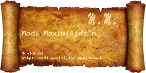 Madl Maximilián névjegykártya